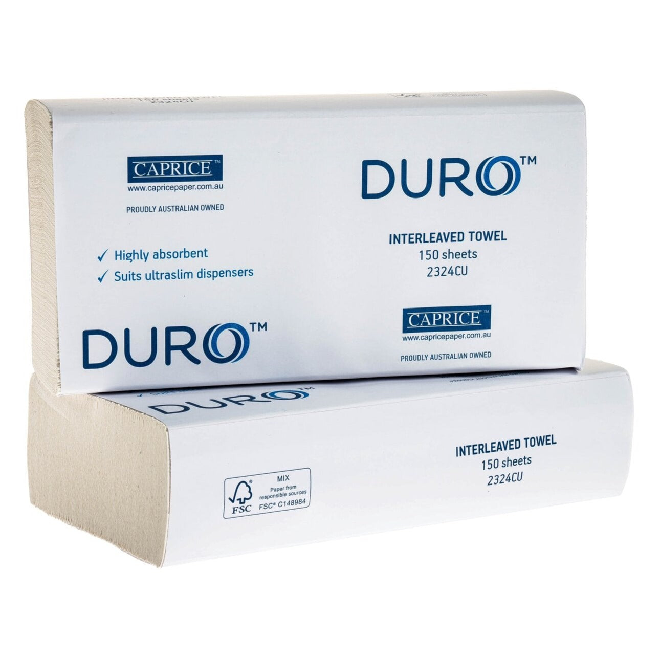 Caprice Duro Ultra Slim Paper Hand Towel Interleaved 2400crt