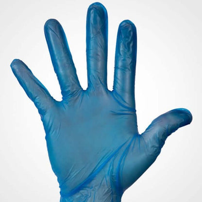 Vinyl Blue Gloves Powder Free pack of 100 gloves