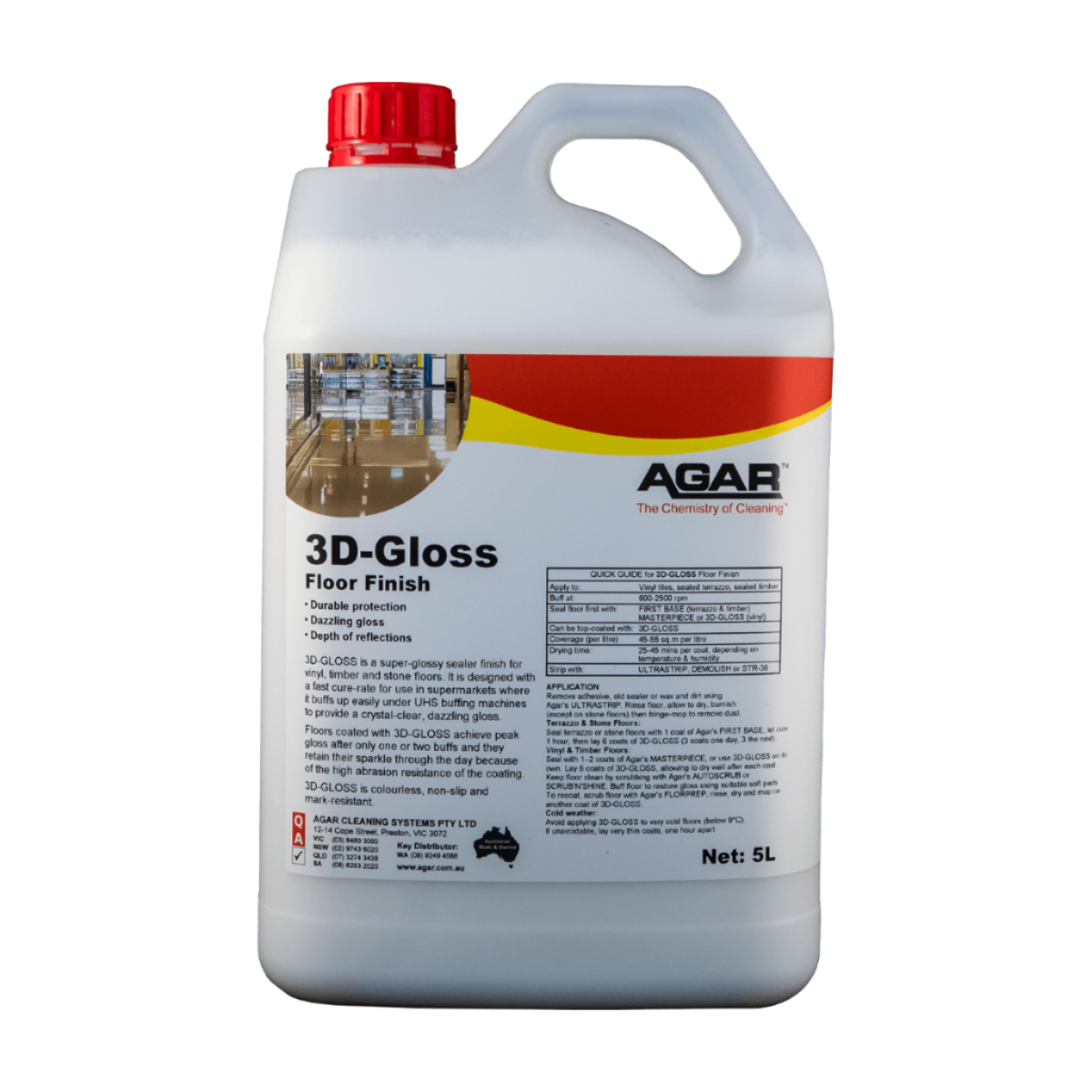 Agar 3D Gloss Floor Finish 5L