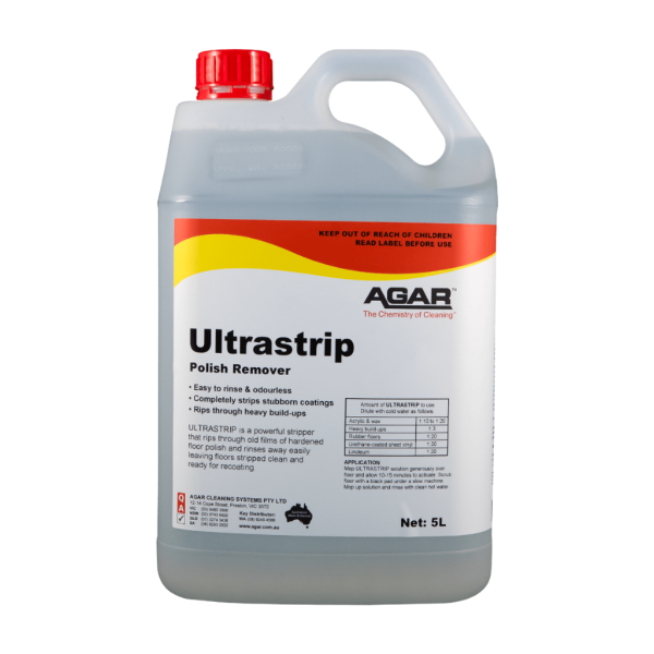 Ultrastrip Polish Remover is a powerful, high-performance solution designed for the effective removal of floor polish and coatings. 