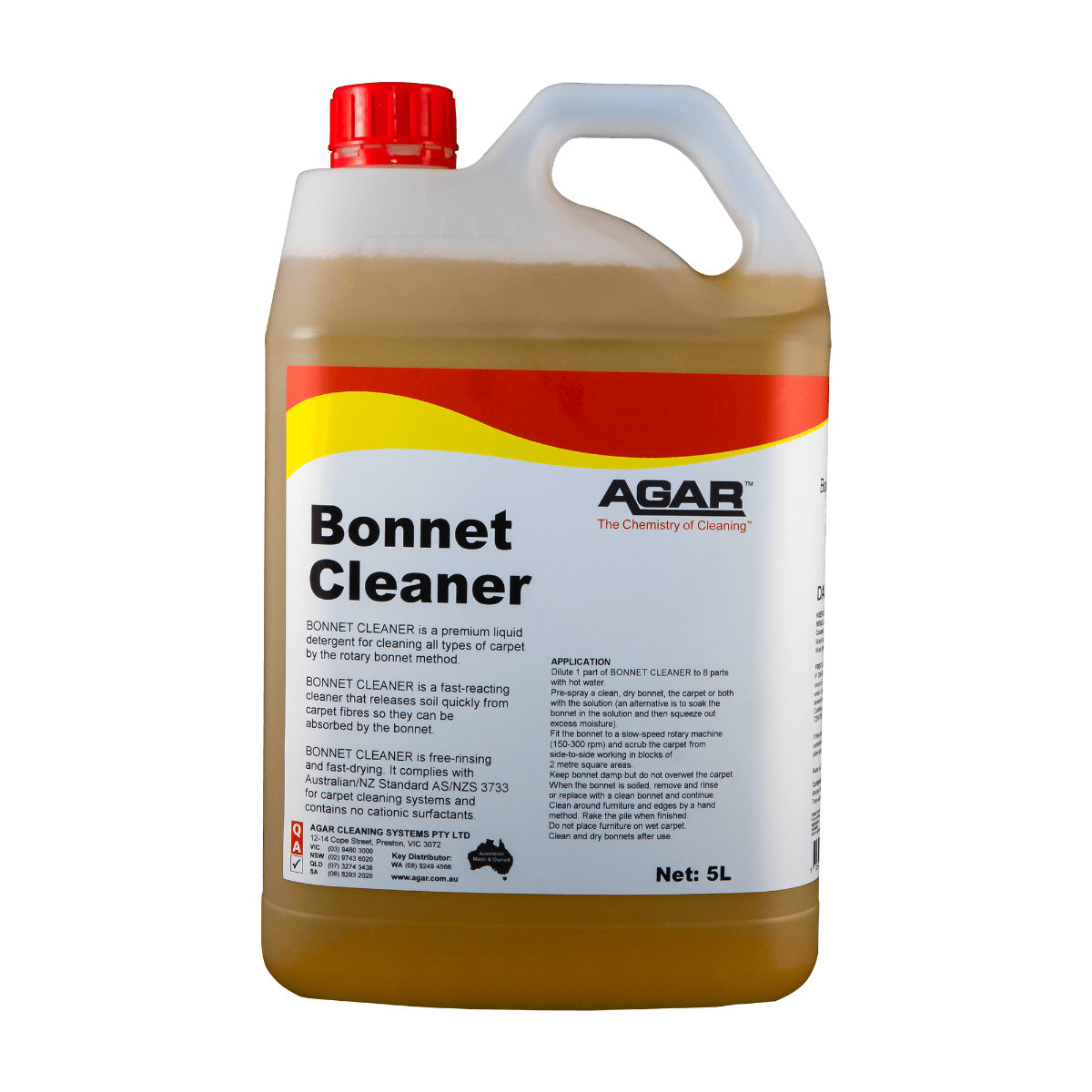 Agar Bonnet Cleaner -  Carpet Shampoo for Dry Cleaning 5Lt