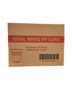 Disposable Plastic PP Cups 185ml 1000 box