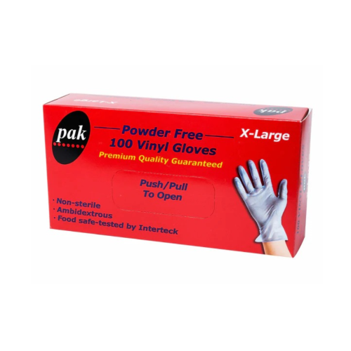 Durable Vinyl Gloves, Powder-Free: Get a reliable barrier with clear vinyl gloves, ideal for foodservice and healthcare. Carton includes 1,000 gloves. Thick and resistant to tearing.