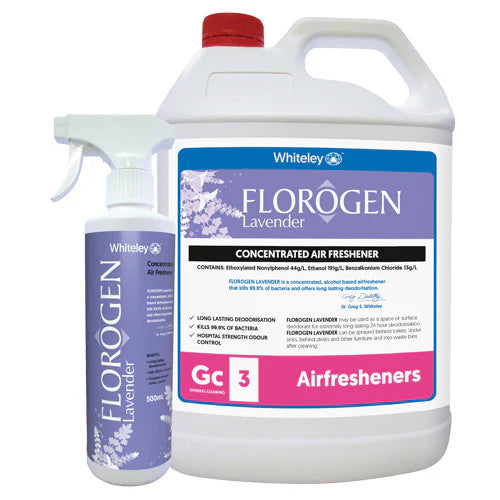 Florogen Lavender 5L is a specially formulated, alcohol-based surface and space deodorant