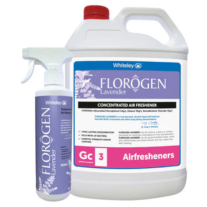 Florogen Lavender 5L is a specially formulated, alcohol-based surface and space deodorant