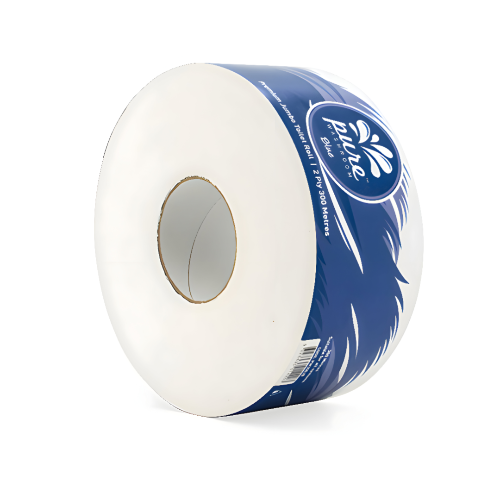 Jumbo Roll Toilet Paper Pure Washroom 300mt 2ply pack of 8