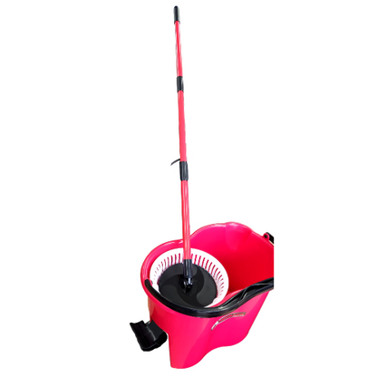 Magic Spin Mop Bucket & Refill 360 Degree Rotation Set Redback