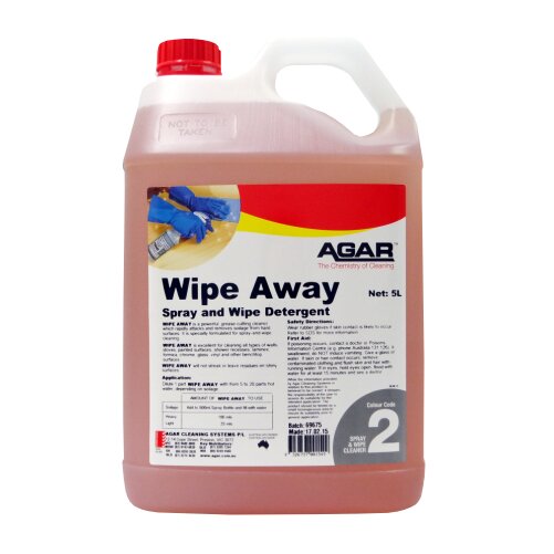 WIPE AWAY is a high-performance, grease-cutting cleaner specially formulated to rapidly and effectively remove soilage from a variety of hard surfaces